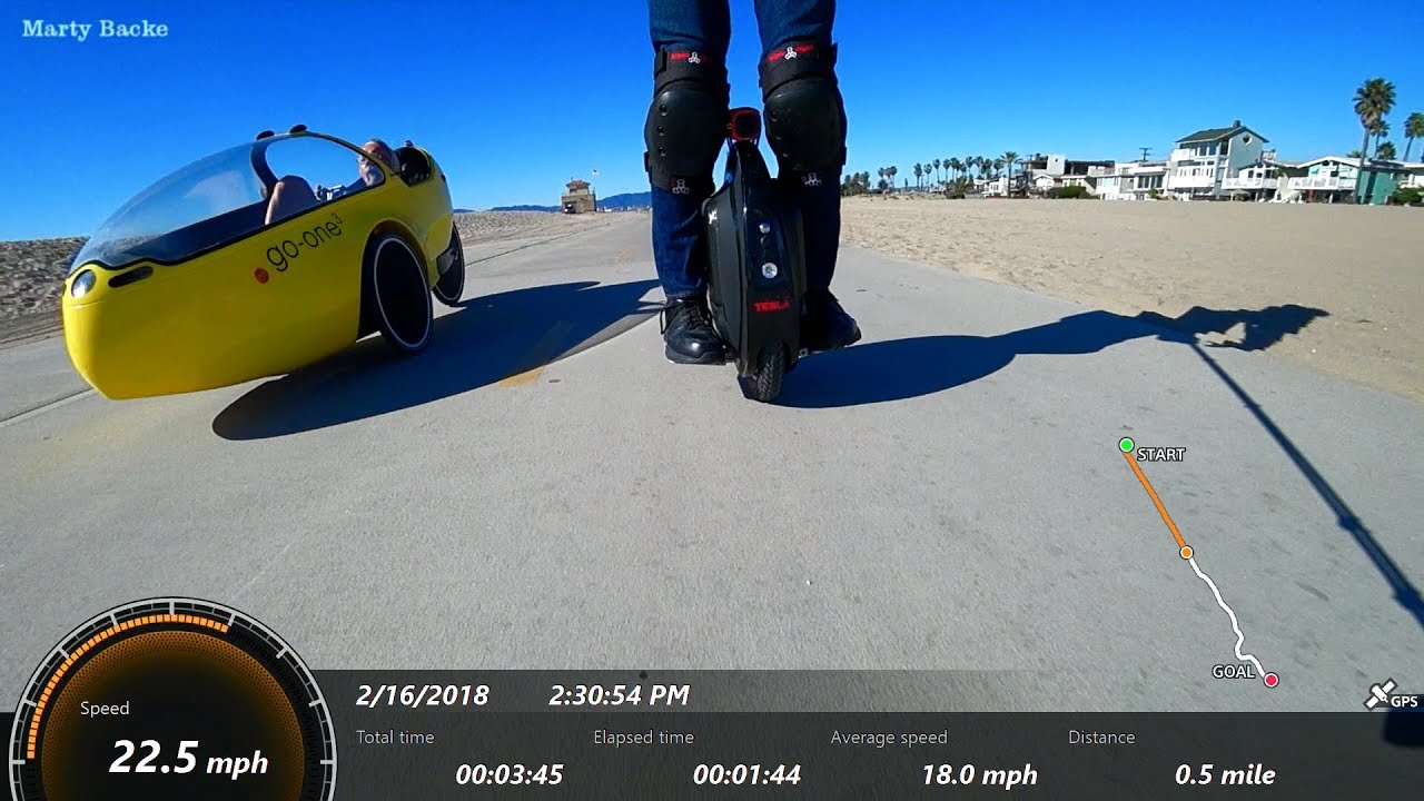 Tesla Riding with a Go-One 3 Velomobile