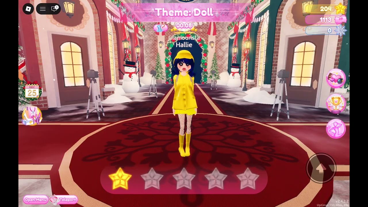 Playing dress to impress on roblox all the themes where tea must watch
