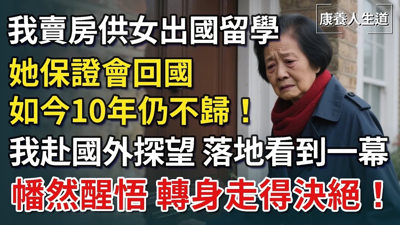我賣房供女出國留學，她保證會回國！如今10年仍不歸，我親赴國外探望，落地看到一幕，我幡然醒悟，轉身走得決絕！【康養人生道】 #康養人生道 #上了年紀該明白的事 #養老 #聰明老人 #長壽秘密