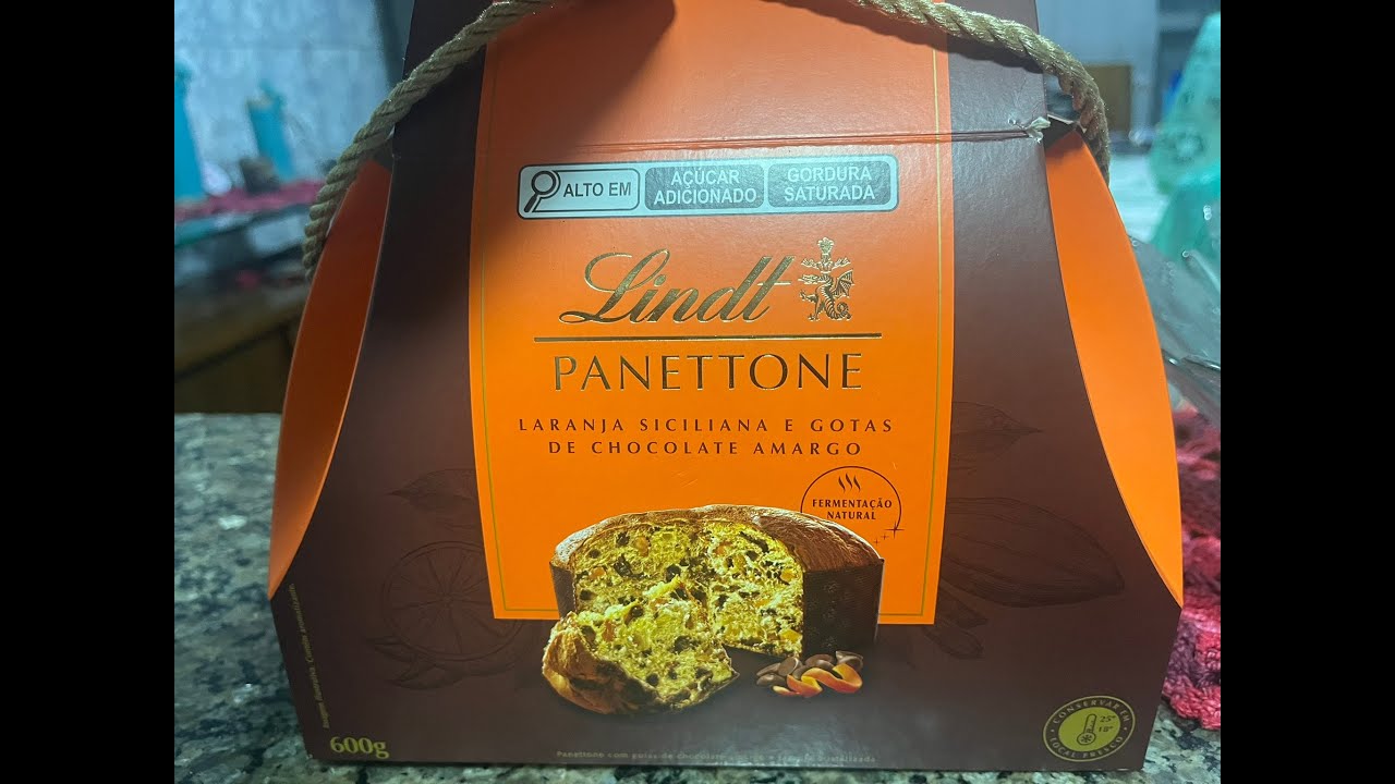 Panettone Lindt - Laranja Siciliana e Gotas de Chocolate Amargo (600g) (2025)