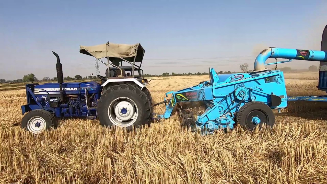 farmtrac 6060 tractor average 1.5 litter in 10 minute with reaper