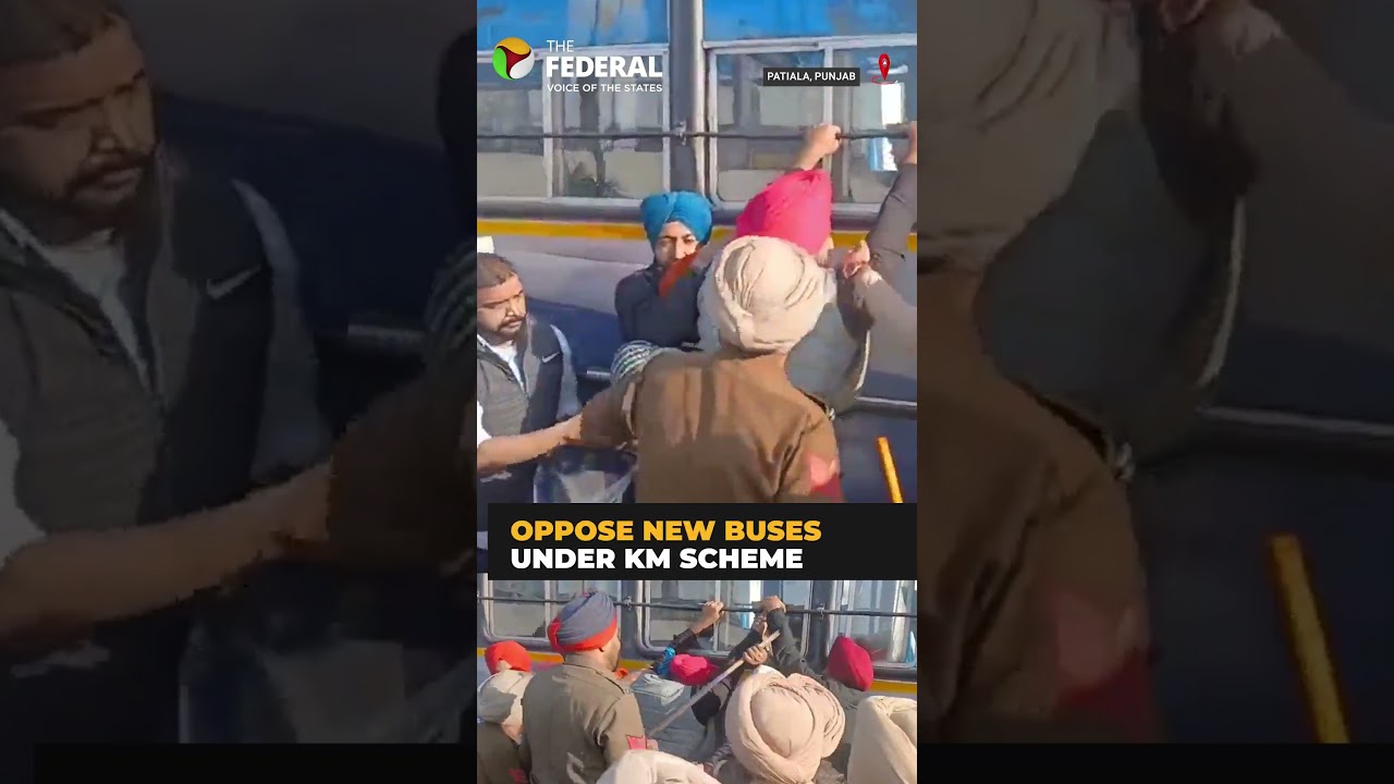 Punjab police lathi-charge PRTC workers protesting KM scheme in Patiala