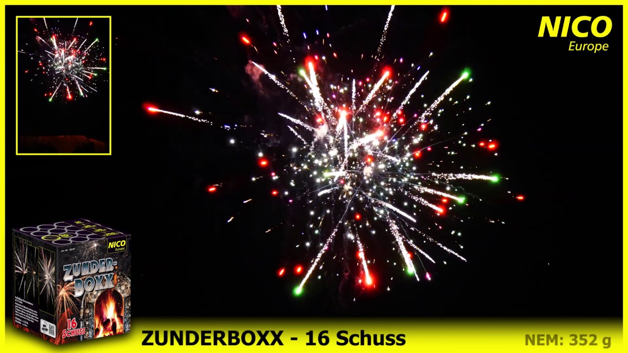 Zunderboxx 16-Schuss-Feuerwerk-Batterie von Nico