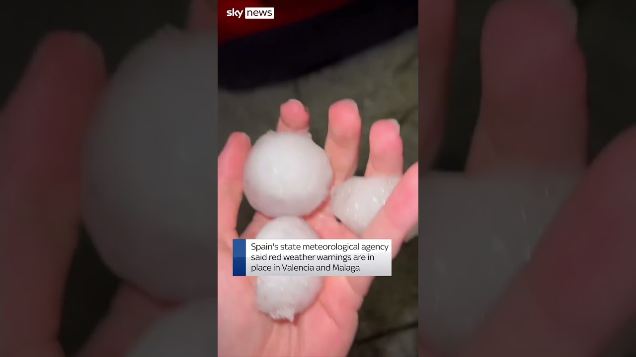 Huge hailstones and heavy rain hits Spain