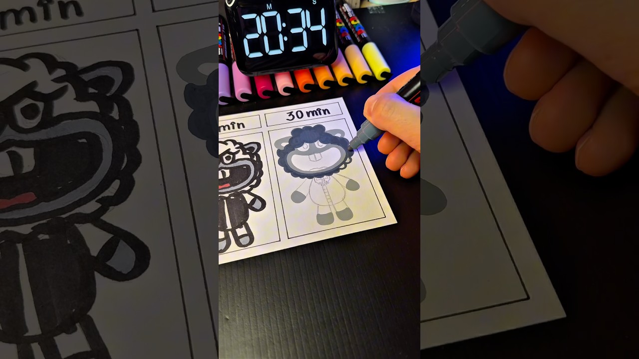 30 sec, 3 min, 30 min Drawing Challenge😱