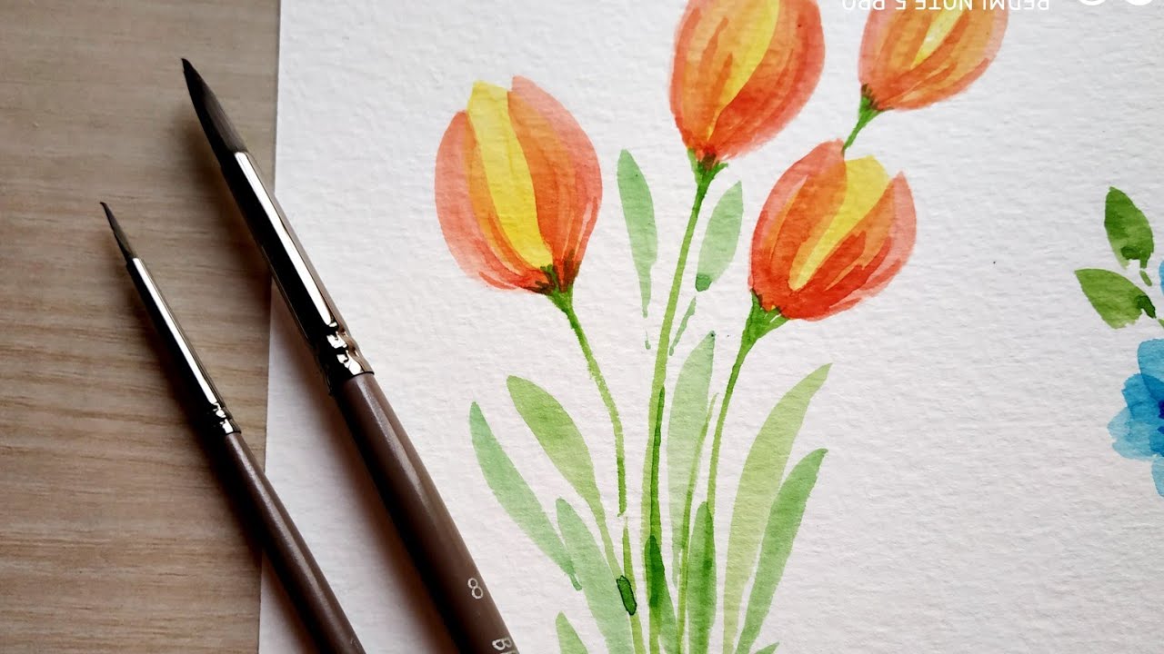 Paint easy watercolor flowers easy step by step tutorial for beginners 