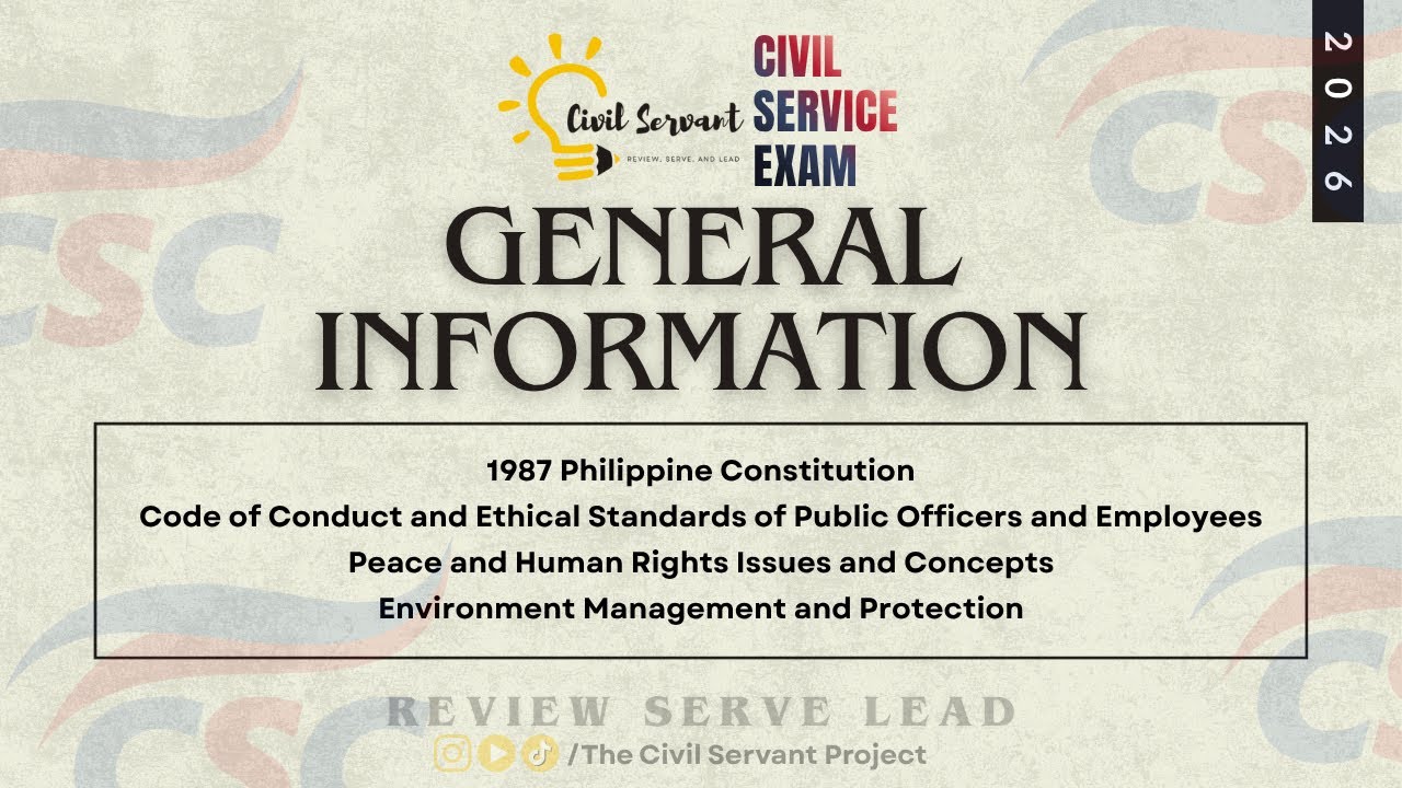 Free Civil Service Examination Reviewer for 2026 | General Information