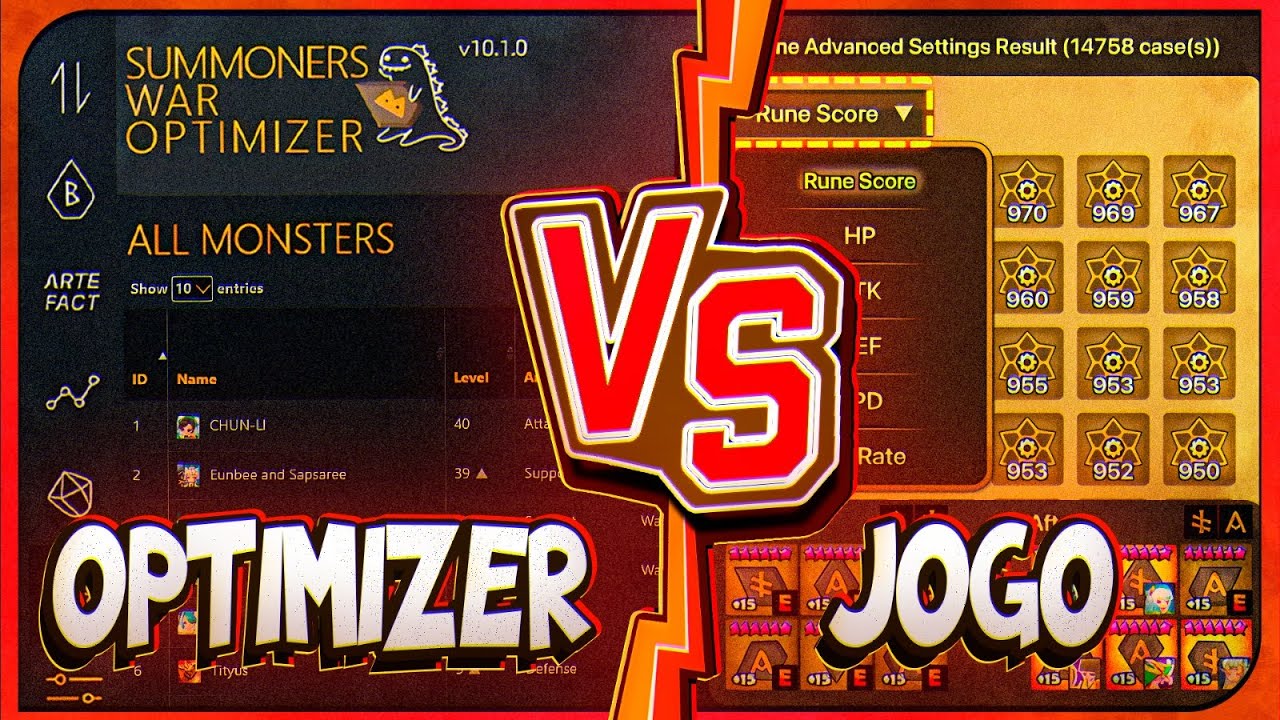 Runando na Pr&aacute;tica: Optimizer x SW, Quem Ganha? | Summoners War Brasil