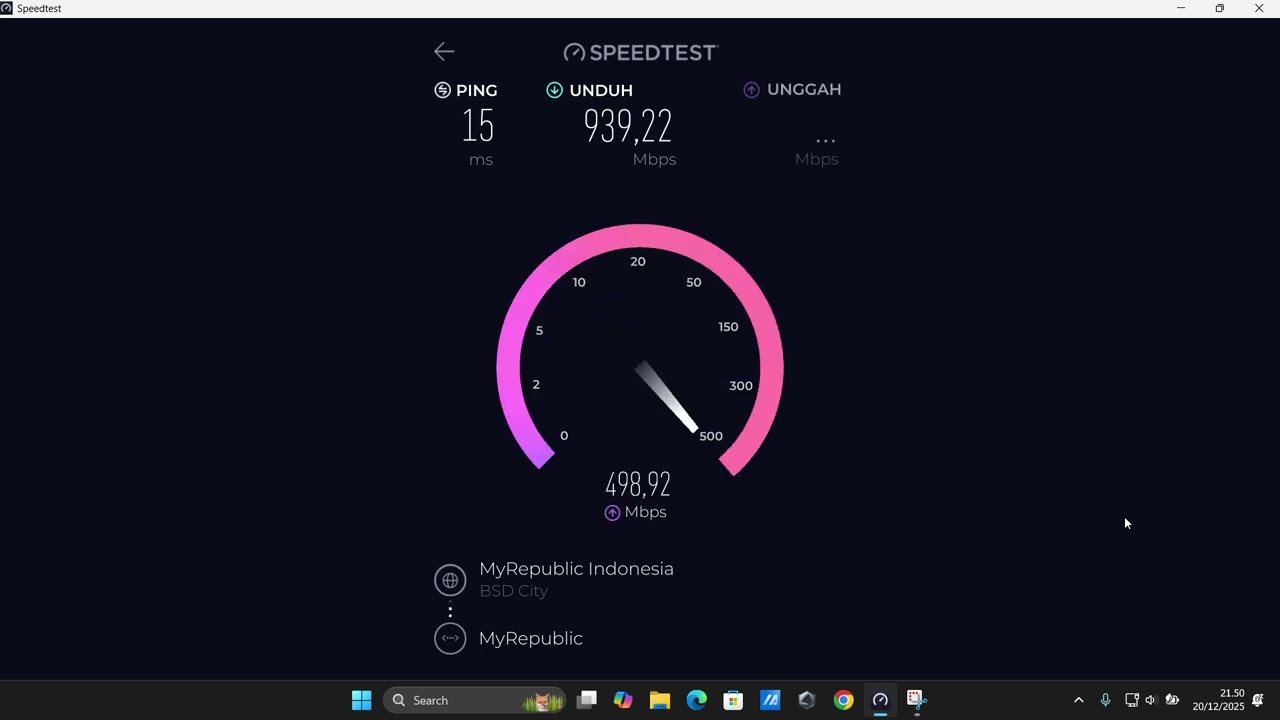 SpeedTest MyRepublic Paket Nexus
