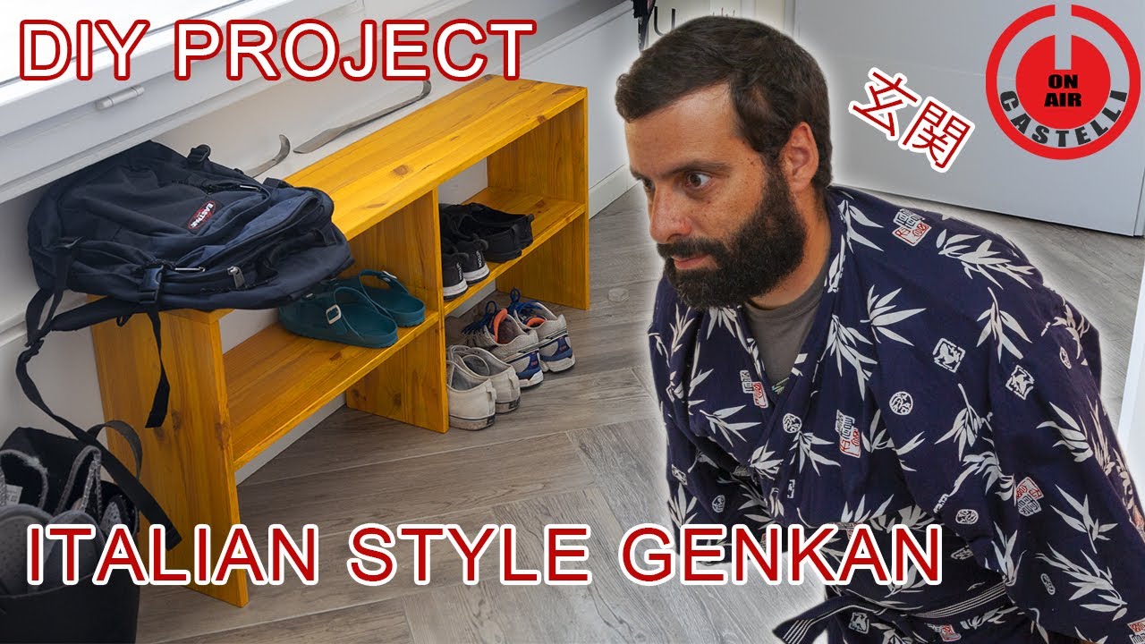 Italian Style Genkan - Wood shoes cabinet without screws