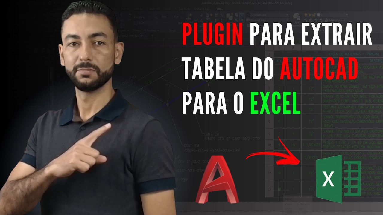Plugin Extrair tabela do Autocad para o Excel