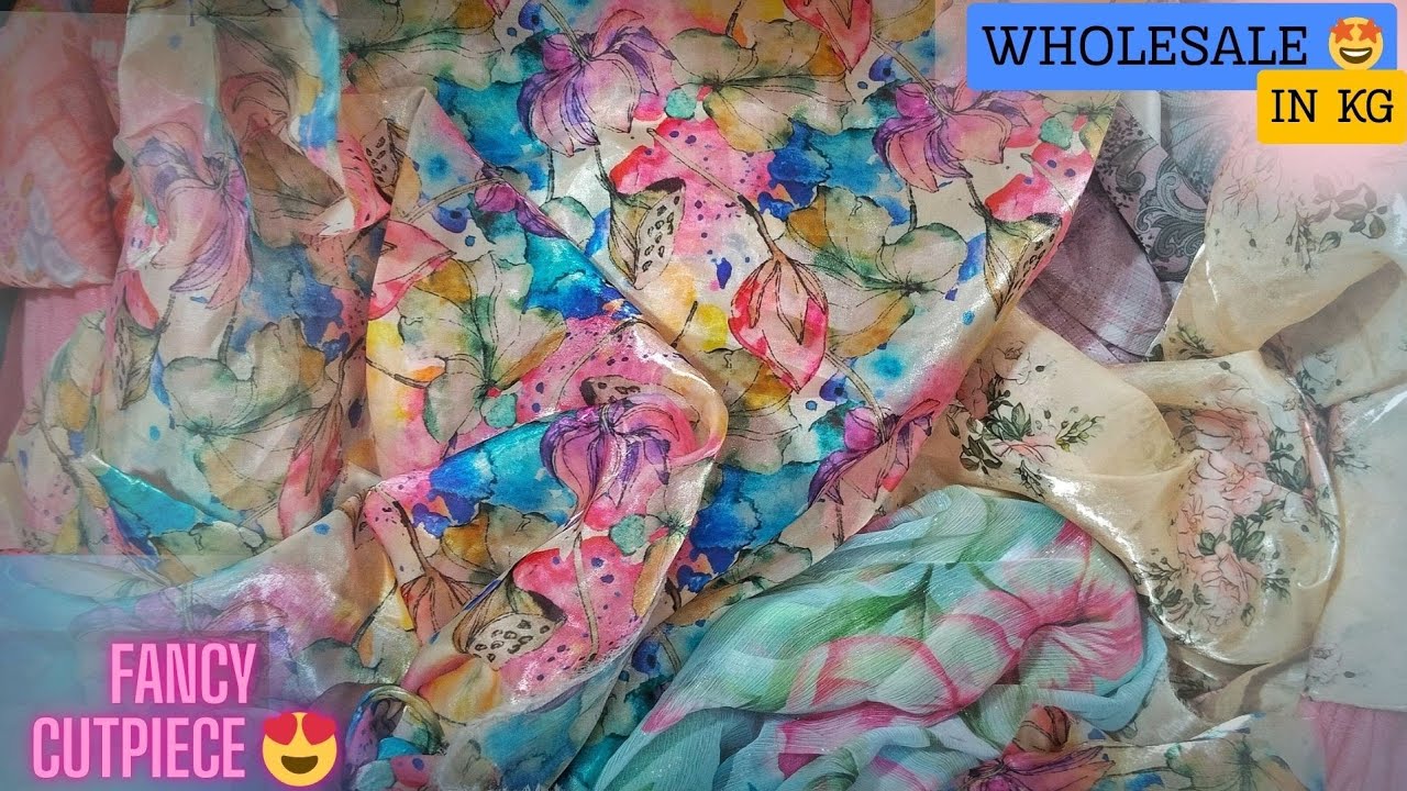 फैंसी प्रिंट 🤩 बड़ा कट सूरत होलसेल market l Fancy cutpiece 😍