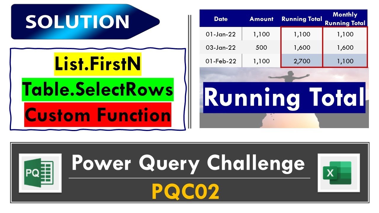 Решение PowerQuery: Текущий итог 3 способами! List.FirstN, Table.SelectRows и пользовательские фу...