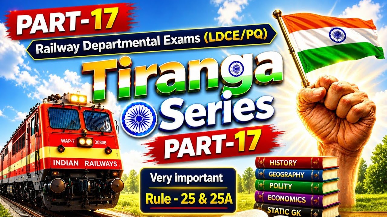 Tiranga Series !! PART - 17 !! Shocking !! Railway Departmental Exam (LDCE/PQ) !! By R.V.Sir