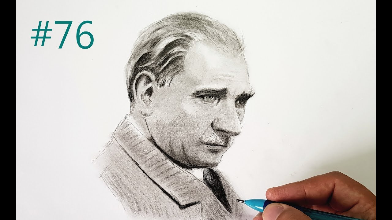 karakalem Atatürk çizimi / 29 ekim, 10 kasım ve 24 kasım çizimleri /29 ekim resmi