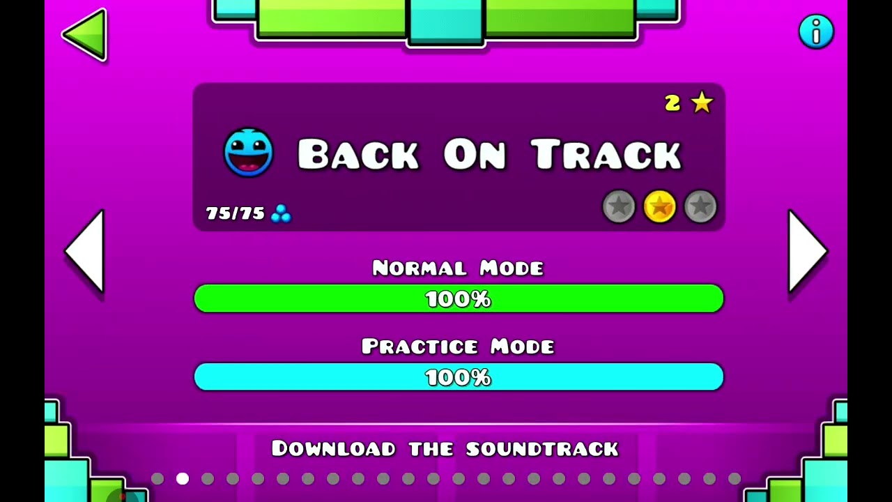 Geometry dash ve back on track oynadım