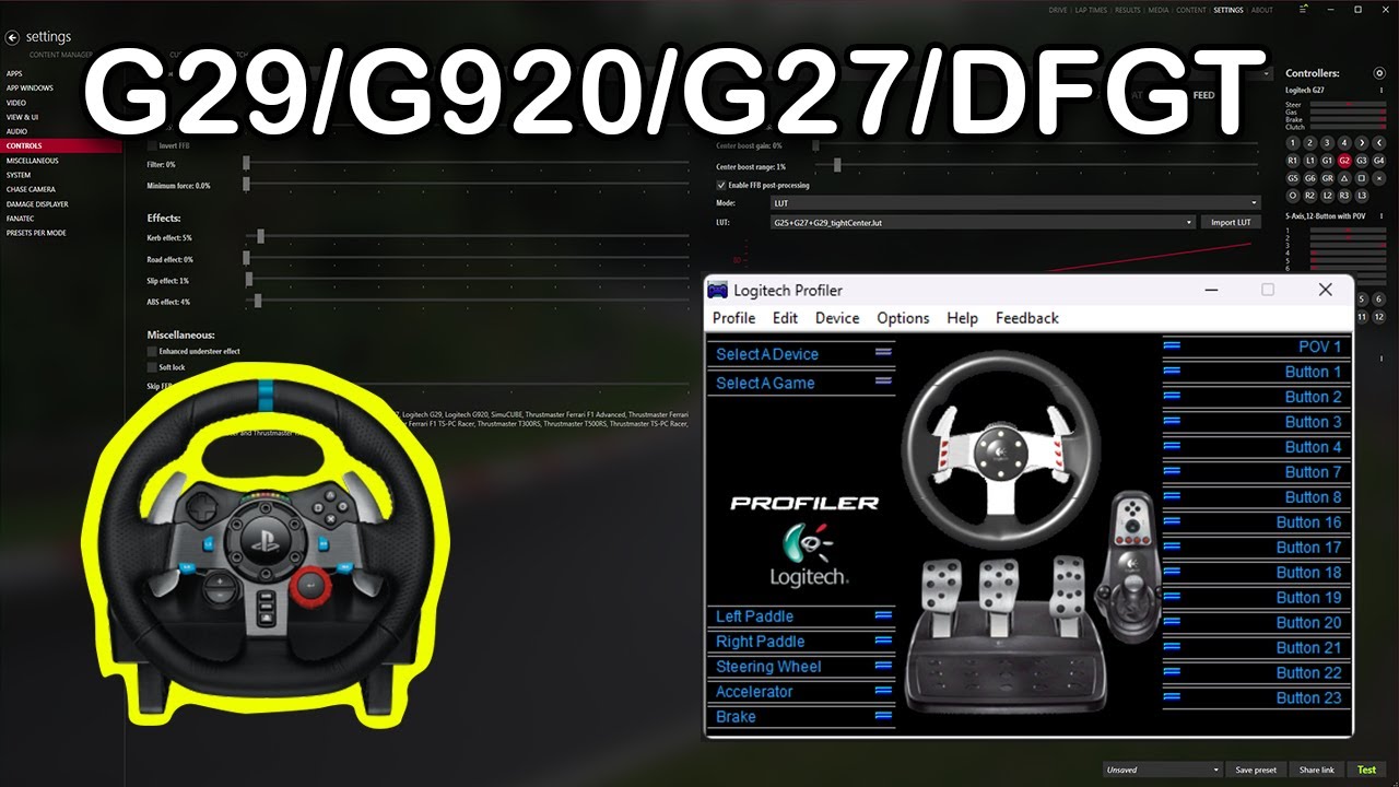 Logitech Force Feedback Settings Assetto Corsa — Logitech G25/G27/G29/G920/G923