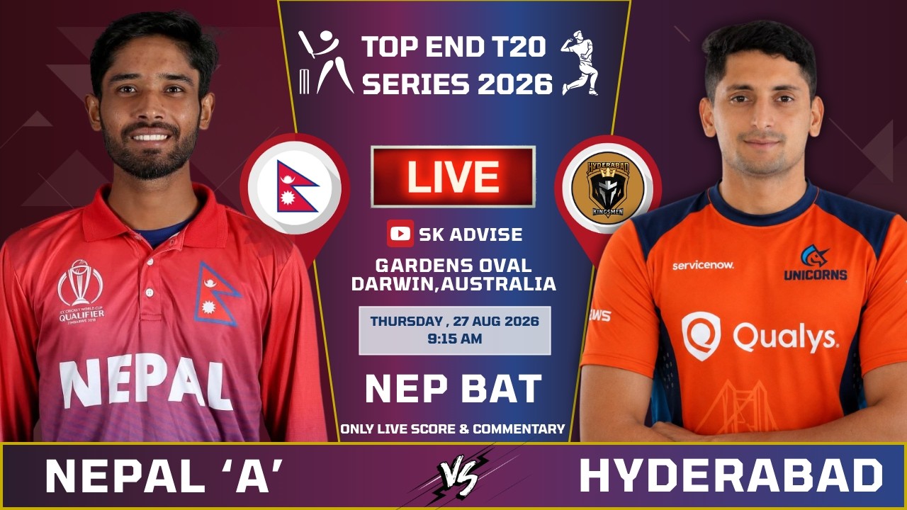 NEPAL VS HYDERABAD KINGSMEN LIVE SCORE & COMMENTARY | NEPAL VS HYDERABAD 2ND INNING | NEP BAT INNING