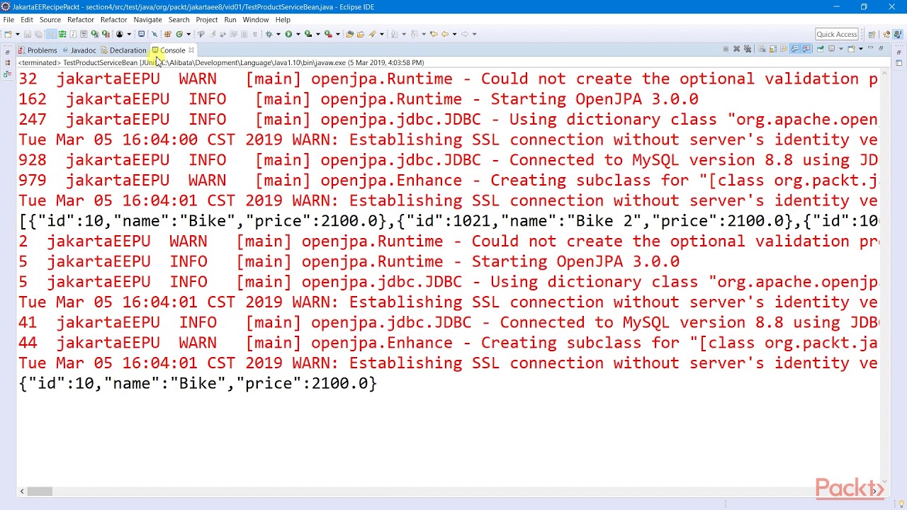 Jakarta EE 8 Recipes : Applying JSONB and JSONP Operations | packtpub.com