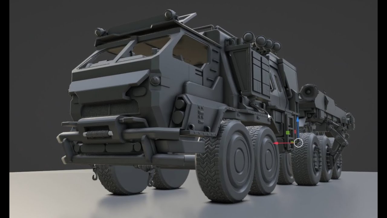 Modeling a scifi cargo truck #1