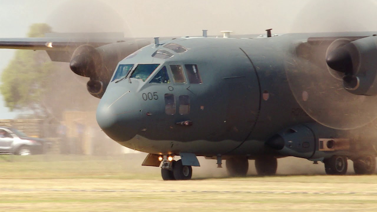 C-27J Spartan dirt strip landing