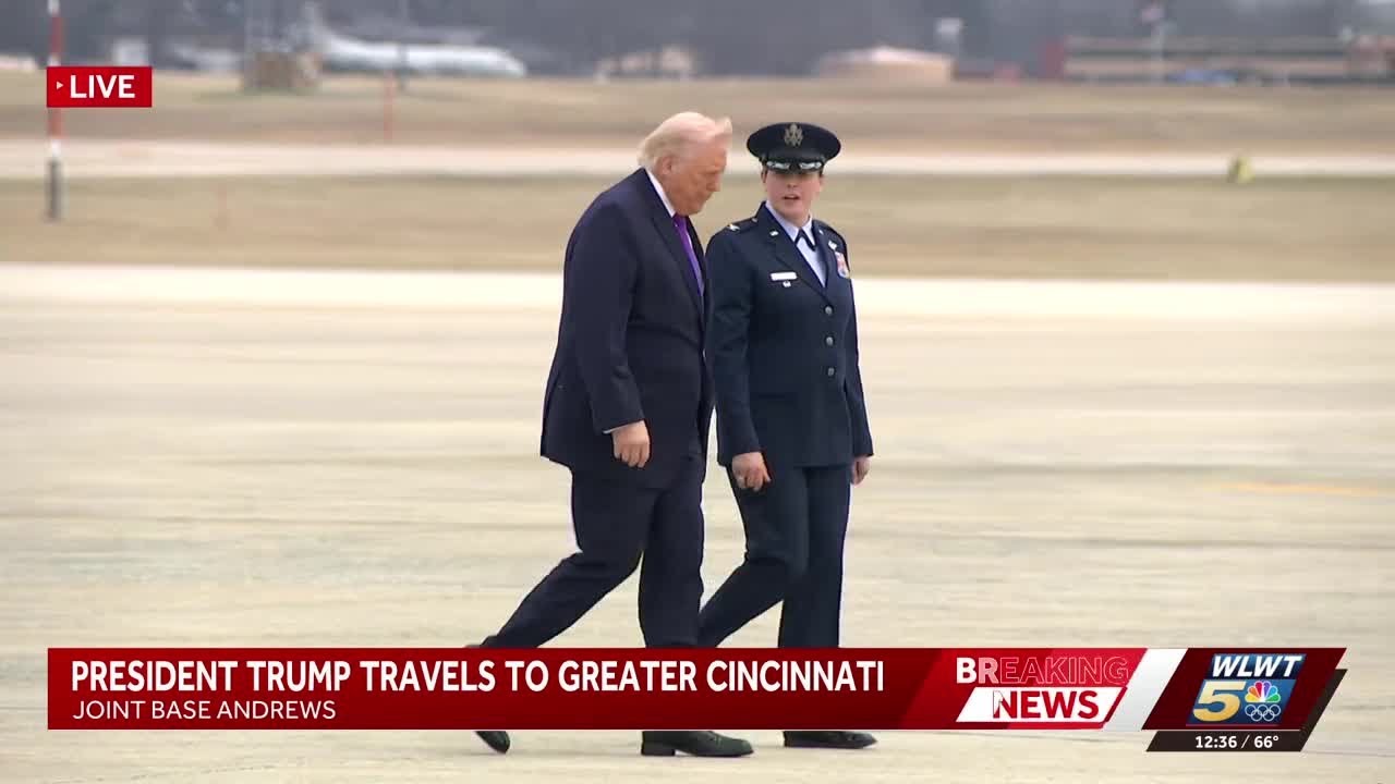 President Trump departs Joint Base Andrews en route to Cincinnati for visit