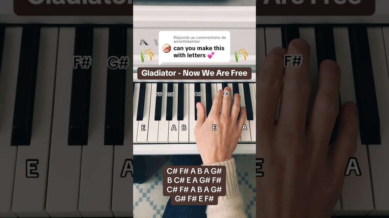 How to play Now We Are Free (Gladiator) - Sheet music (whole piece) in my bio ⚔️🌾 #piano #tutorial