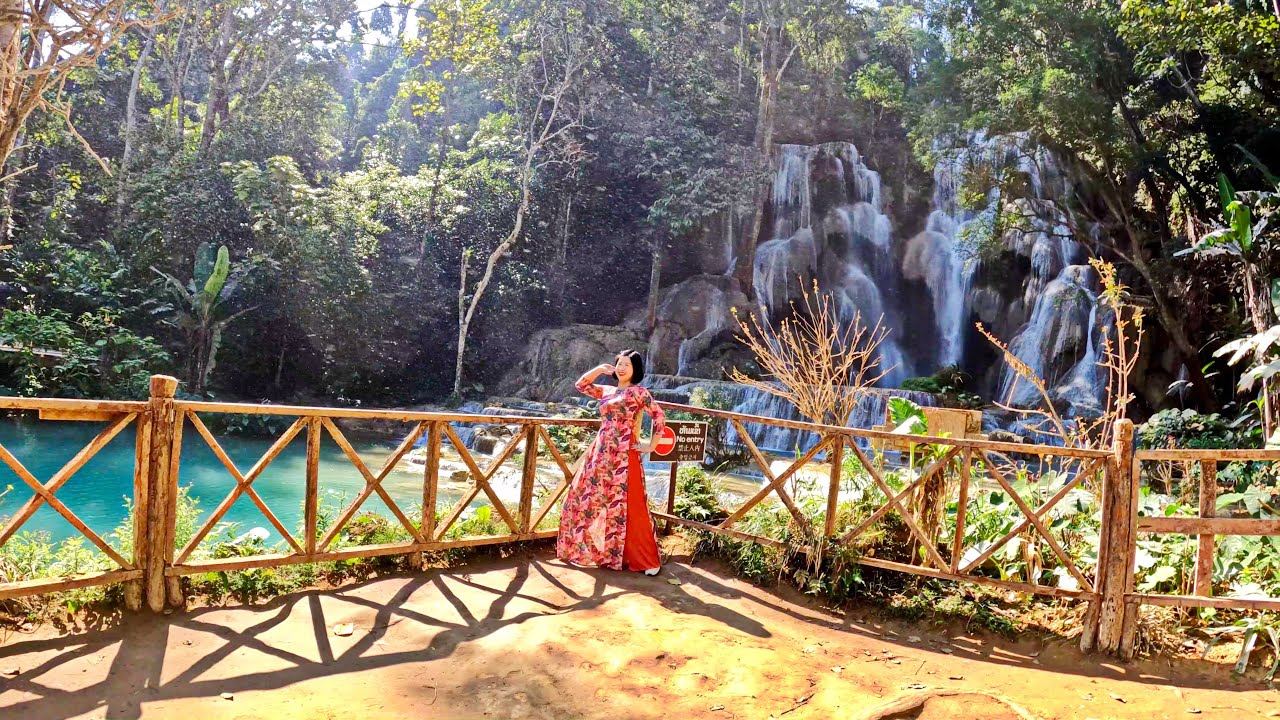 The Kung Si Waterfall Walk LAOS Luang Prabang. #thailand #laos #travel