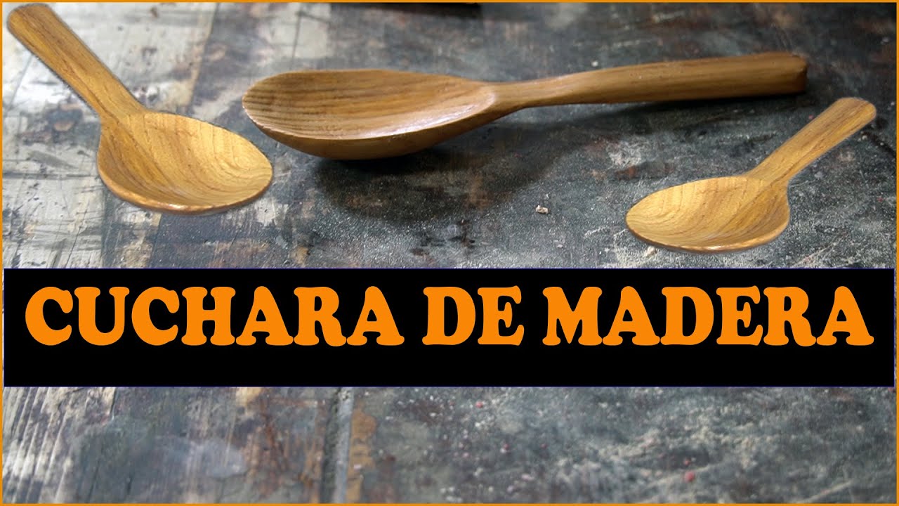 Proceso para hacer una cuchara grande de madera