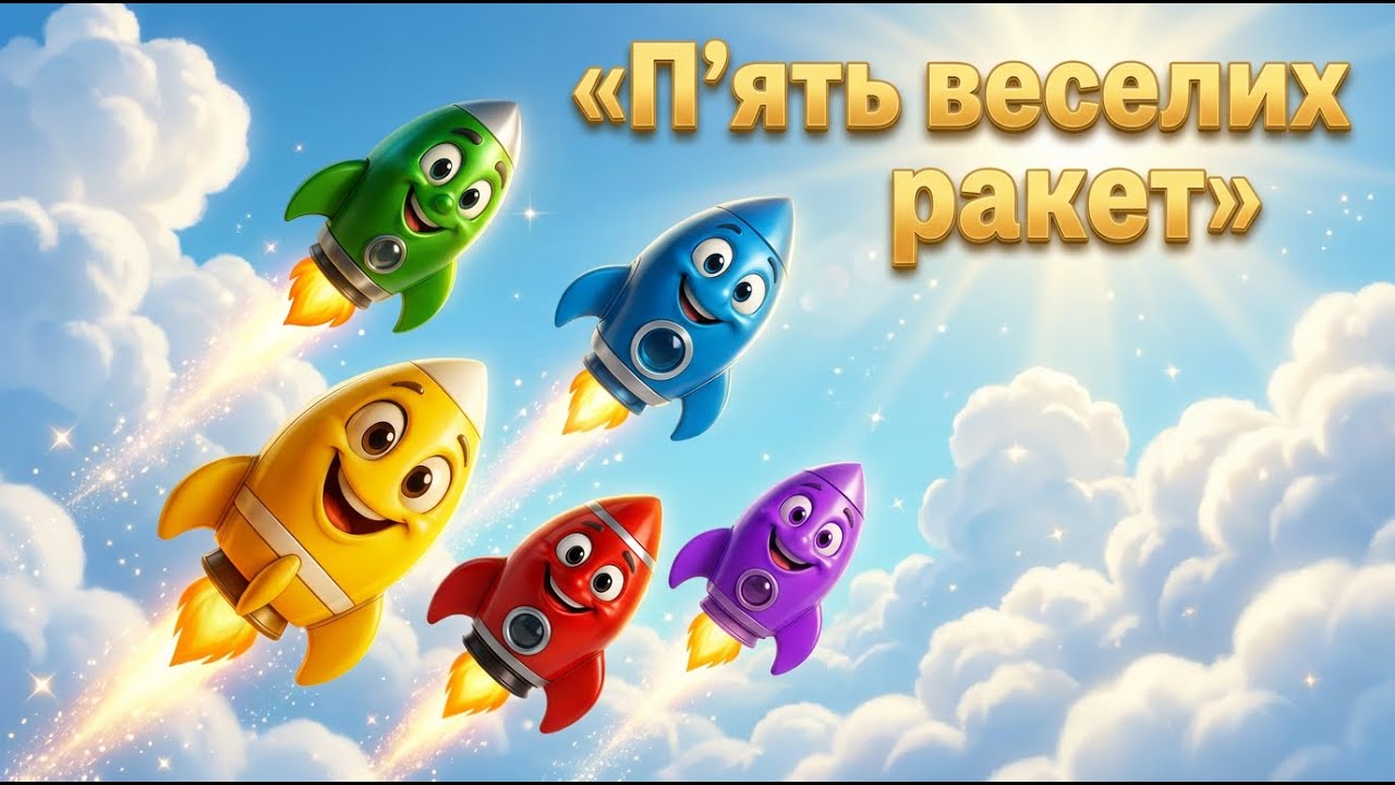 &laquo;5 ракет у космосі 🚀 Дитяча пісня про кольори й планети&raquo;