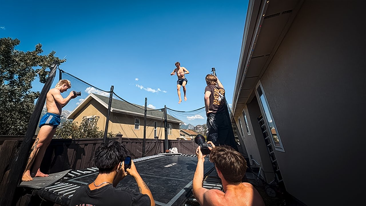 CRAZY BACKYARD TRAMPOLINE TRICKS!! (WORLDS FIRSTS)