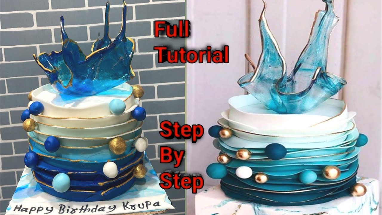 Elegant Ruffle Isomalt Sail Birthday Cake | Isomalt Cake Topper | Isomalt Ruffle Cake