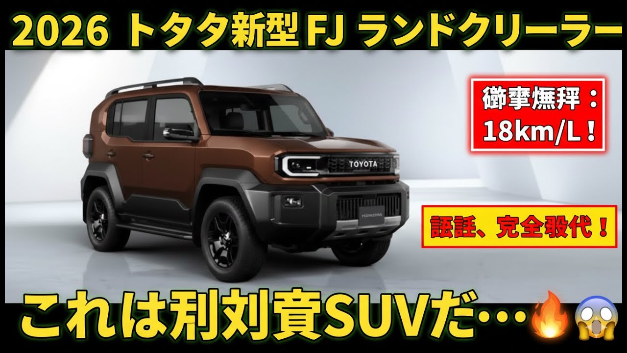 クラシックSUVの時代は終わった」…しかし2026年型FJランドクルーザーが世界を震撼させた 😱｜燃費18km/L！ 🚀🔥