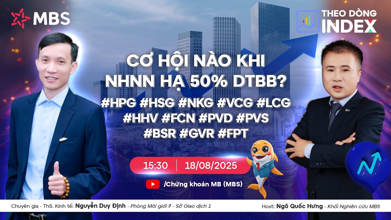 CƠ HỘI NÀO KHI NHNN HẠ 50% DTBB? | THEO DÒNG INDEX 18.08.2025