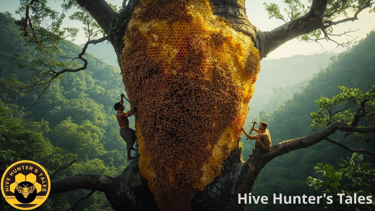 Challenge the rotten tree!  Extreme Wild Honey Harvest at Dangerous Heights