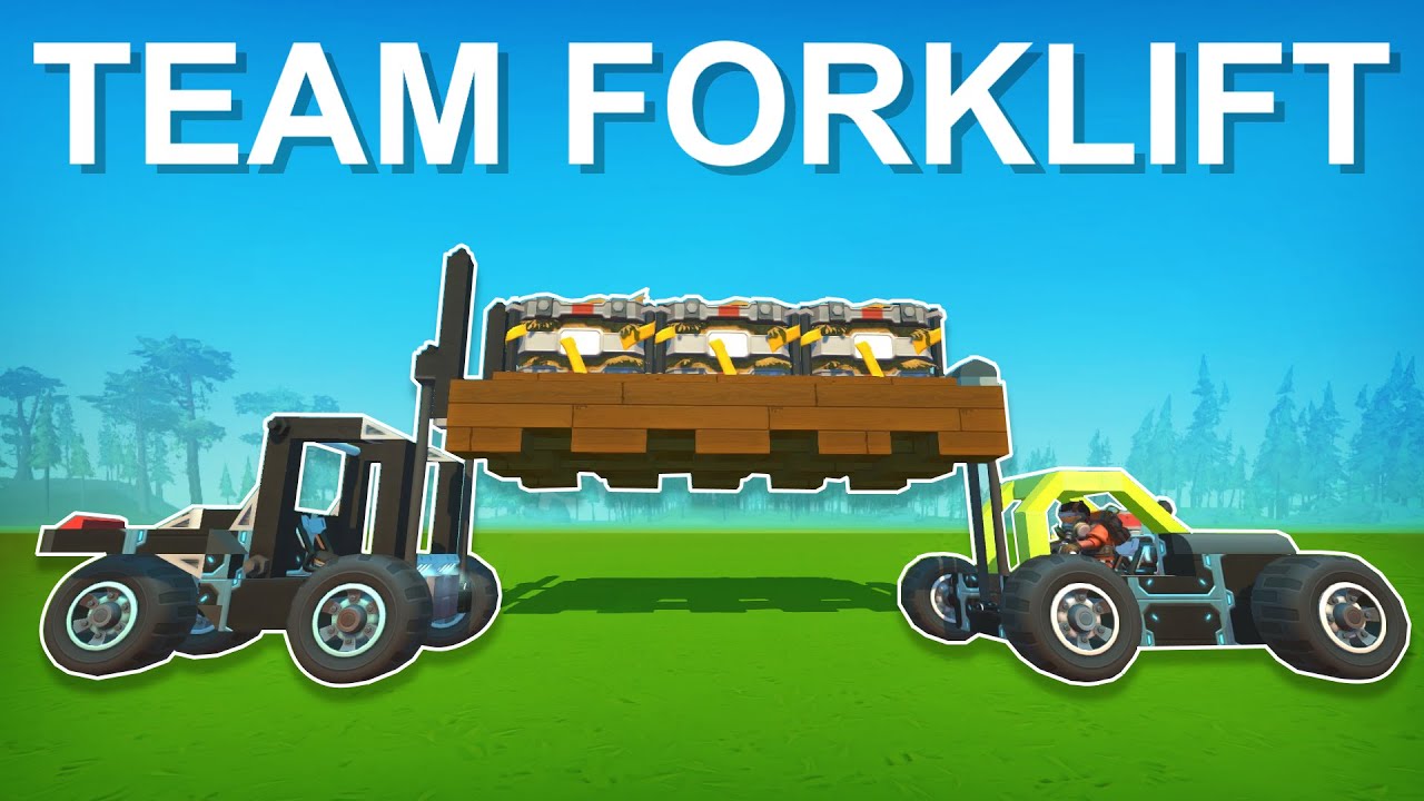 Double Team Forklift Challenge! - Scrap Mechanic Multiplayer Monday