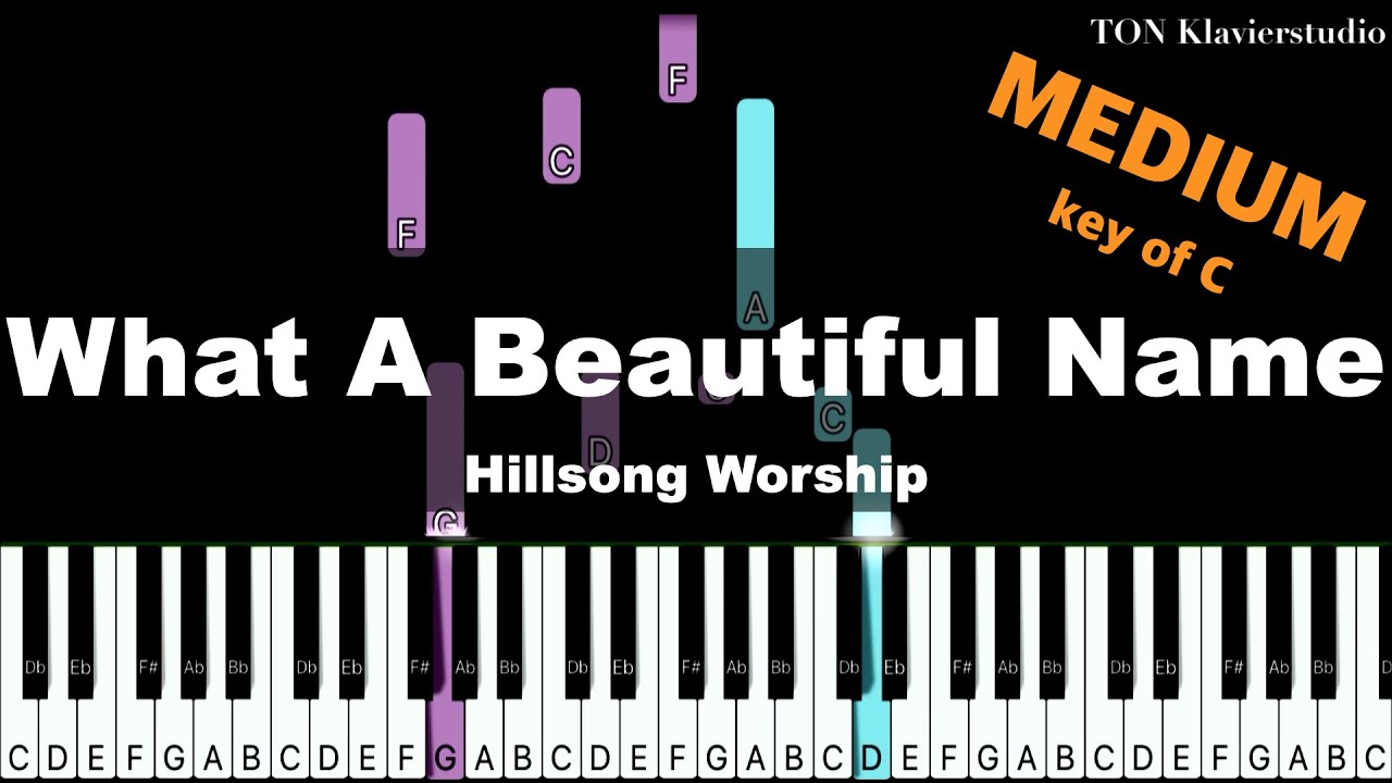 Hillsong Worship - What A Beautiful Name (Key of C) | MEDIUM Piano Cover Tutorial
