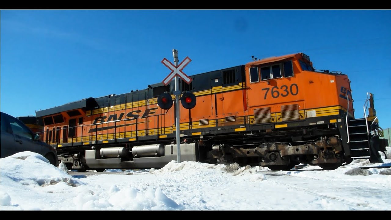 RARE CATCH! Four BNSF Locomotives Hauling CN 533 North On The CN Letellier Sub (03/15/2014)