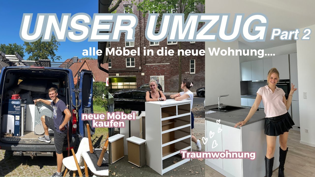 UMZUGSTAG 2: alle Möbel umziehen 😮‍💨, Möbel kaufen, erste Sachen auspacken, neue Wohnung in Hamburg