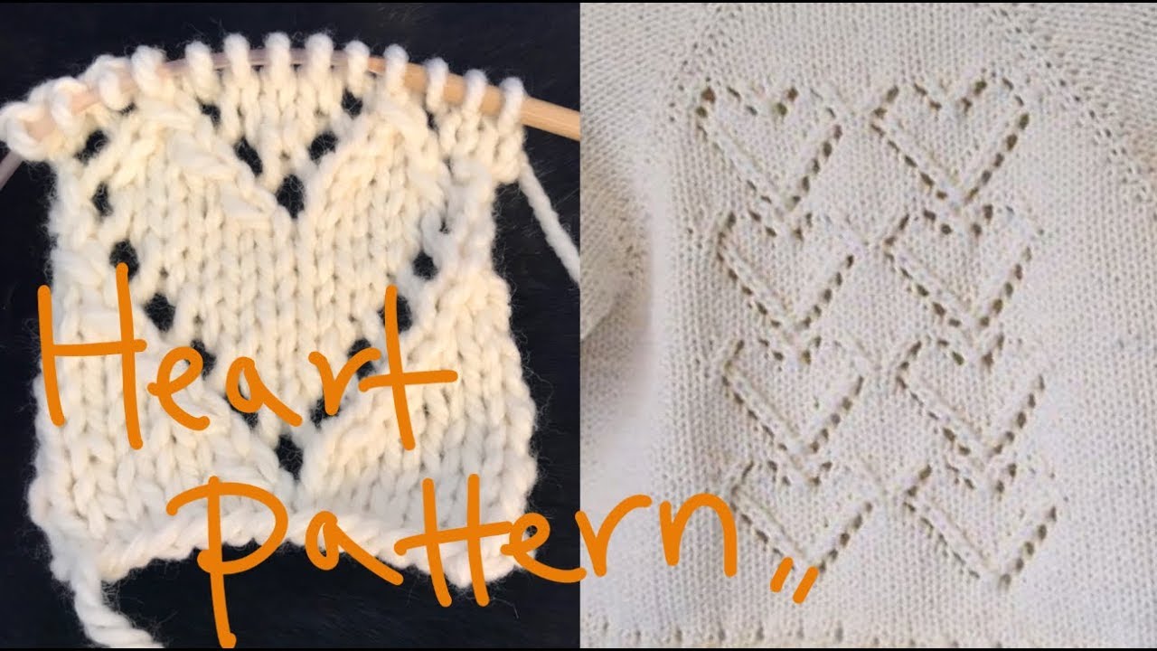 (대바늘) How to knit. 하트무늬 패턴 대바늘 뜨기.