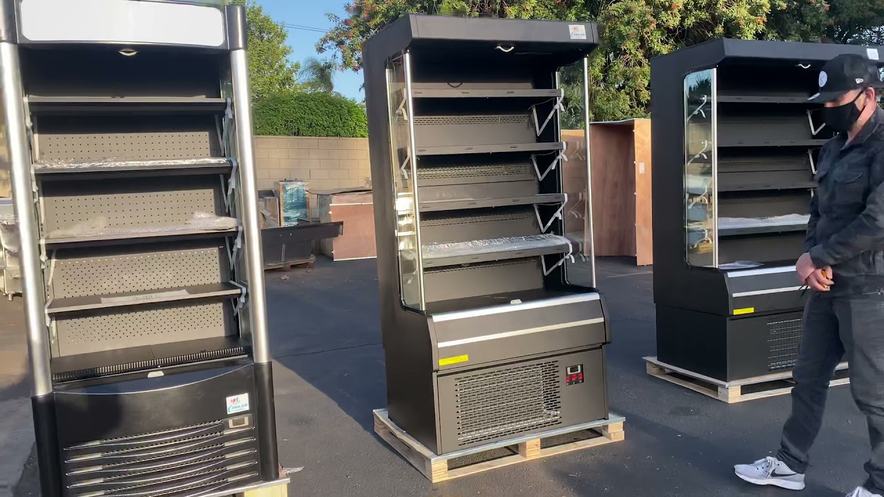 40 inches Black Vertical Open Display Case Cooler  Open Air Merchandisers