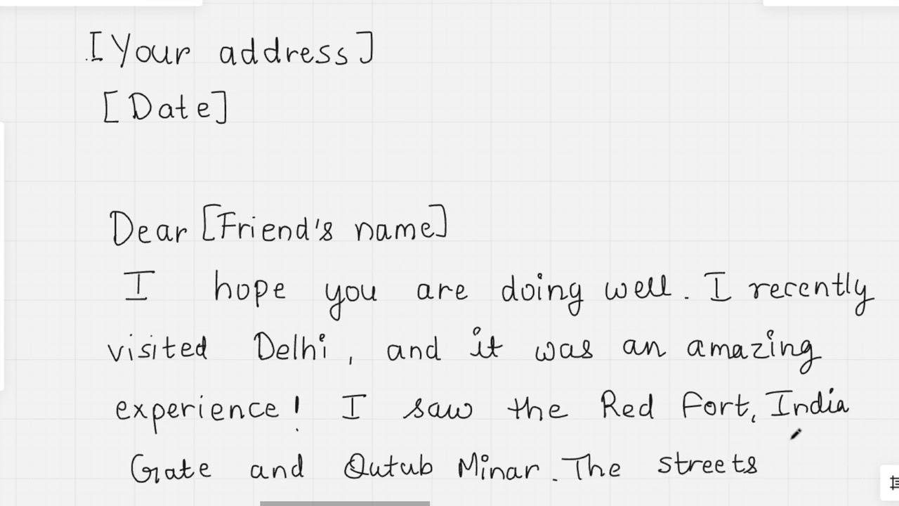 Write a Letter to your Friend sharing your Travel experience to Delhi || Krysn English