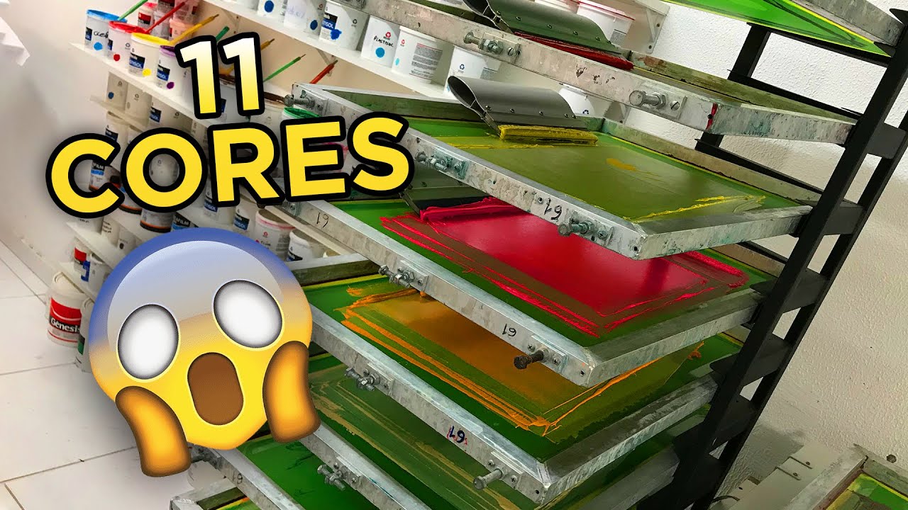 ESTAMPA COM 11 CORES! Imprimindo moletom sintético com Plastisol sem queimar