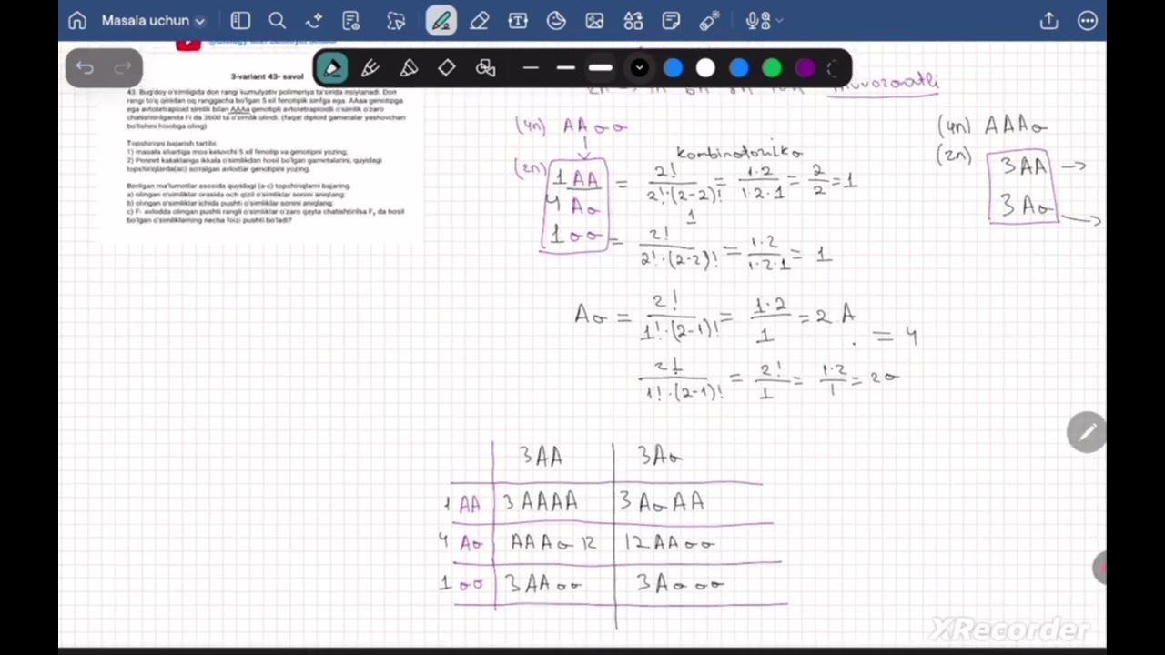 N. Ismoilov 2-qism 3-variant 43-yozma ish savoli