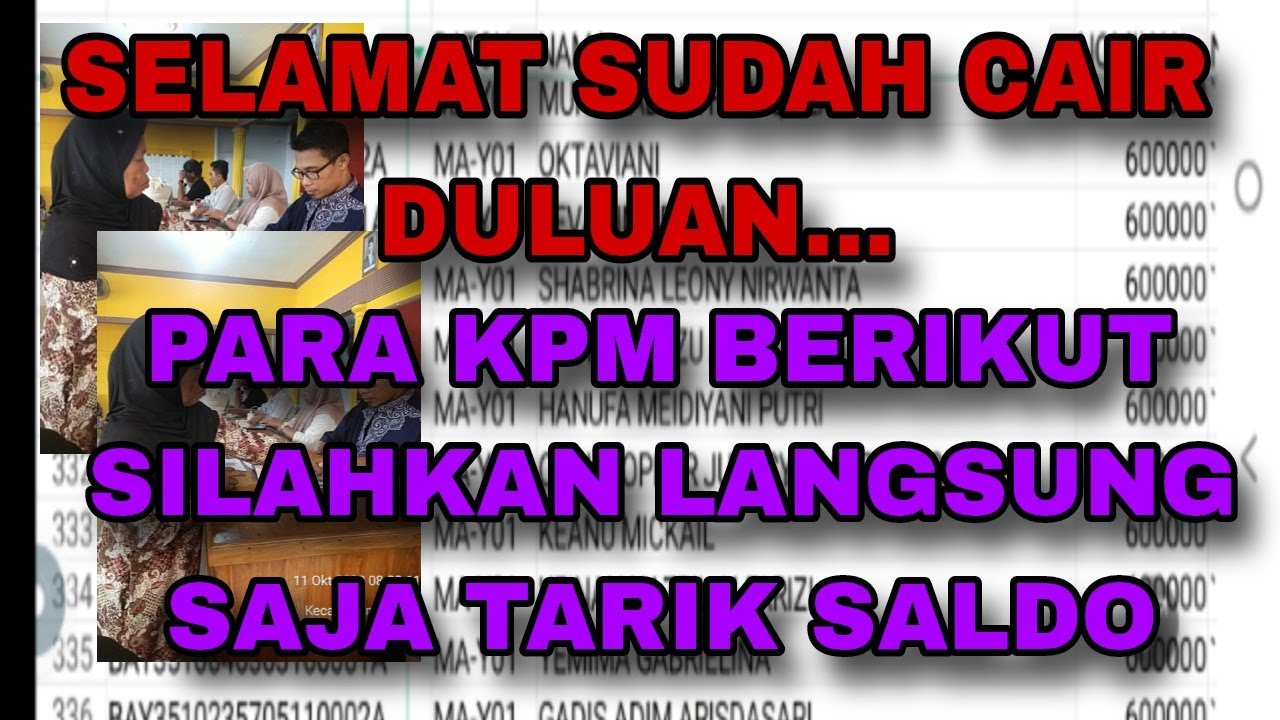 SELAMAT SUDAH CAIR DULUAN KPM BERIKUT SILAHKAN LANGSUNG SAJA TARIK SALDO...❗