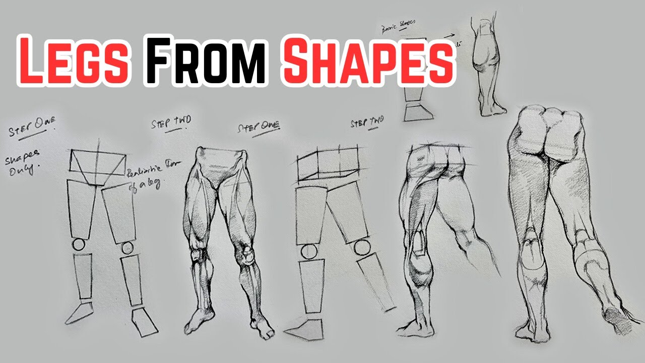 How to Draw Legs Step by Step from Basic Shapes | Easy Mastering Anatomy Tutorial for all