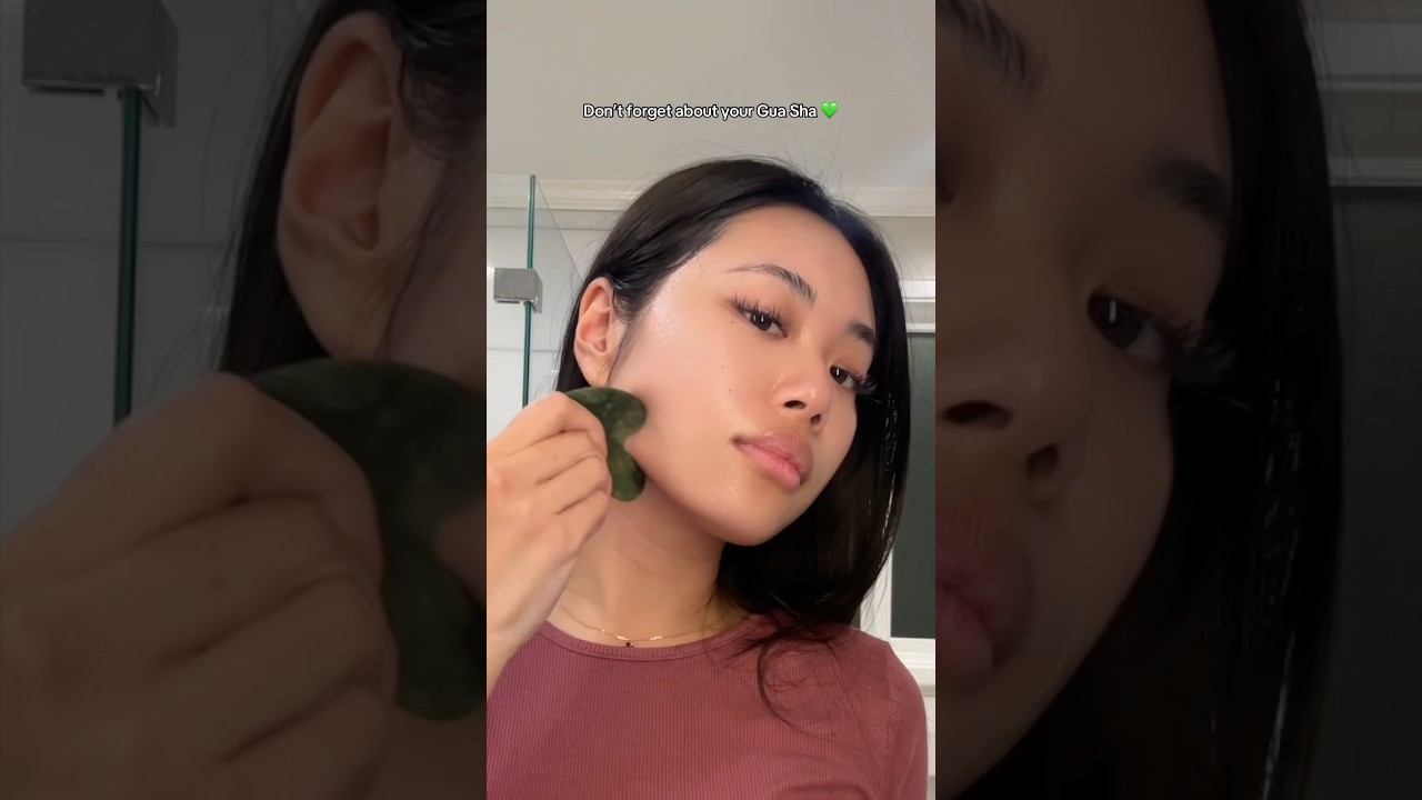 Jade Gua Sha Routine for Begginers | Check How To Use Easy Massage Tool for Snatched Face #shorts