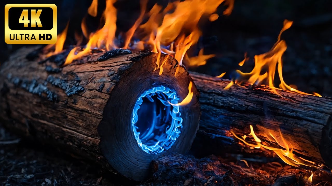 Cozy Fireplace 4K (12 HOURS). Fireplace with Crackling Fire Sounds. Fireplace Ambience 