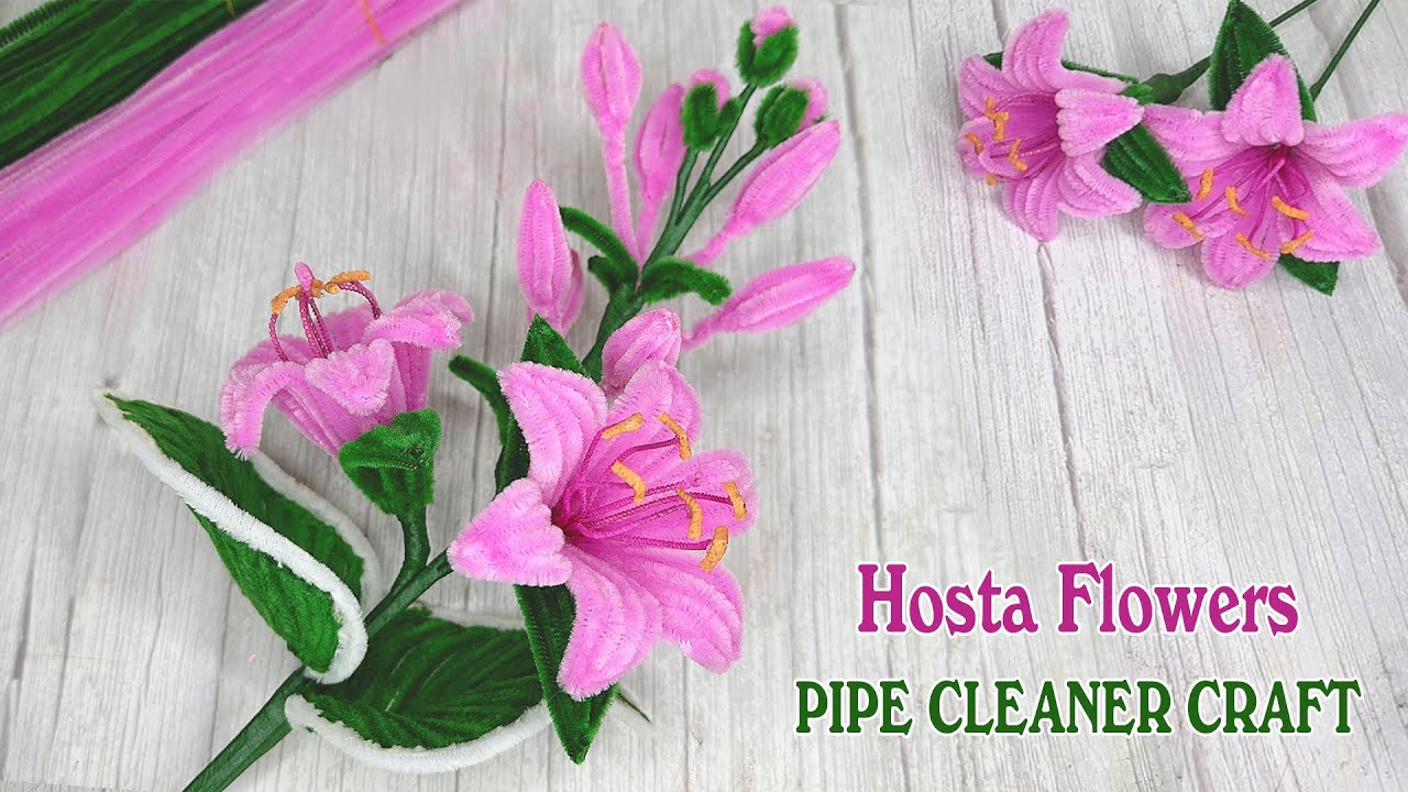How to Make Pipe Cleaner Hosta Flower - Hosta Flower Making Tutorial - Hosta Chenille Wire Flower