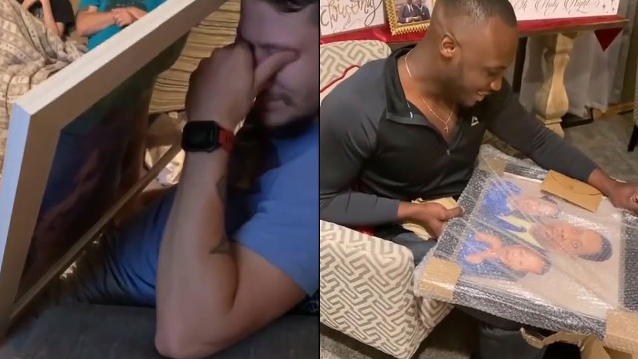 Emotional moments of people seeing the painting of their loved ones who passed away